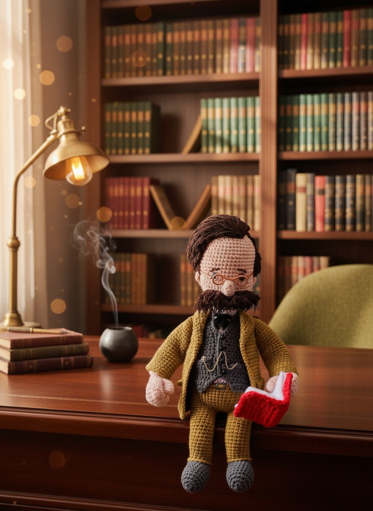 Friedrich Nietzsche handmade crochet doll