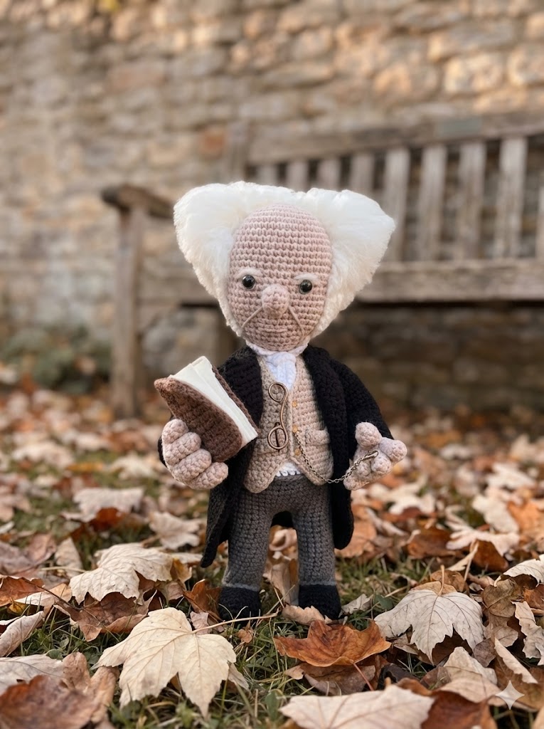 Schopenhauer handmade crochet doll